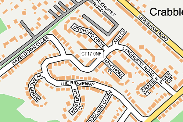 CT17 0NF map - OS OpenMap – Local (Ordnance Survey)