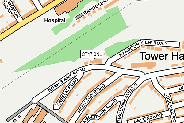 CT17 0NL map - OS OpenMap – Local (Ordnance Survey)