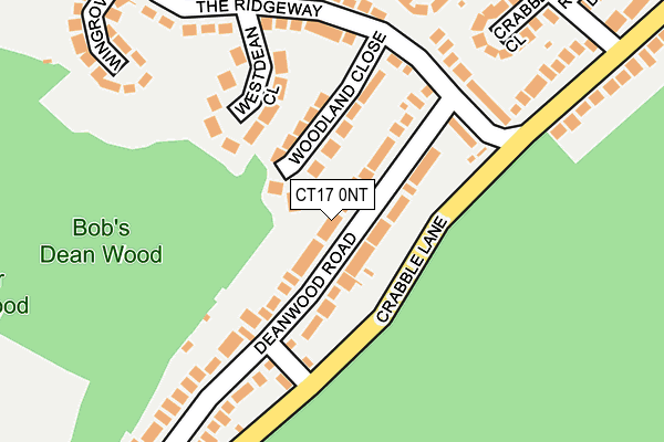 CT17 0NT map - OS OpenMap – Local (Ordnance Survey)
