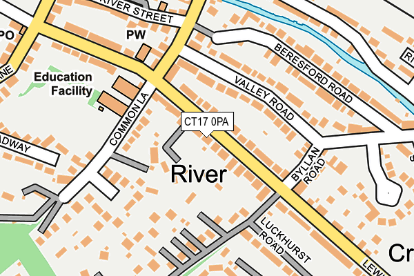 CT17 0PA map - OS OpenMap – Local (Ordnance Survey)