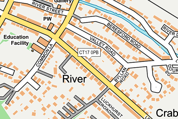 CT17 0PB map - OS OpenMap – Local (Ordnance Survey)