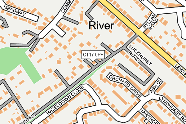 CT17 0PF map - OS OpenMap – Local (Ordnance Survey)