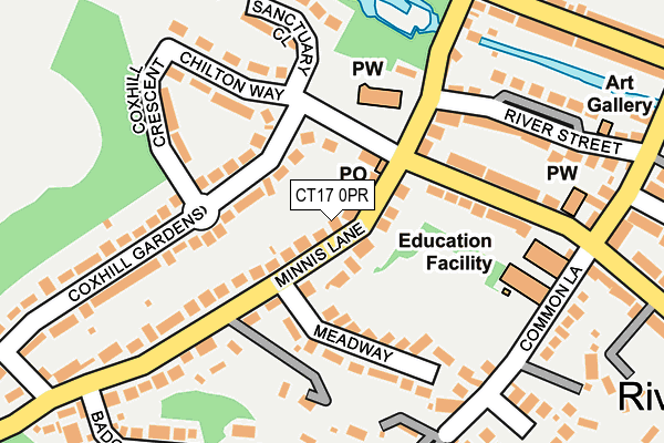 CT17 0PR map - OS OpenMap – Local (Ordnance Survey)