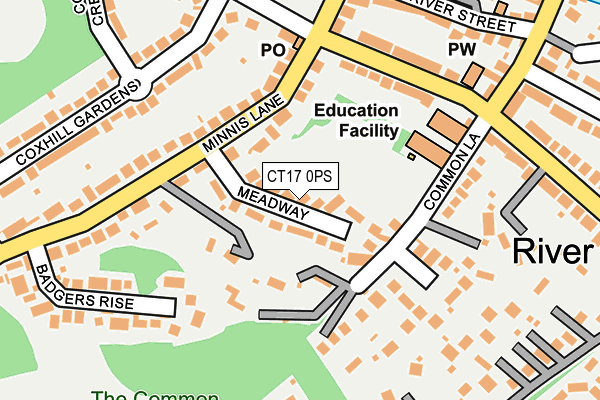 CT17 0PS map - OS OpenMap – Local (Ordnance Survey)