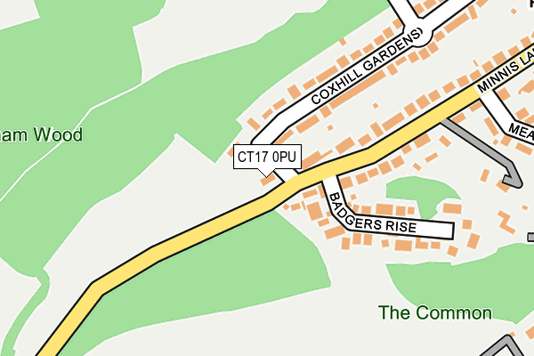 CT17 0PU map - OS OpenMap – Local (Ordnance Survey)