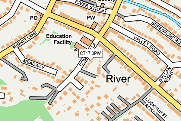 CT17 0PW map - OS OpenMap – Local (Ordnance Survey)