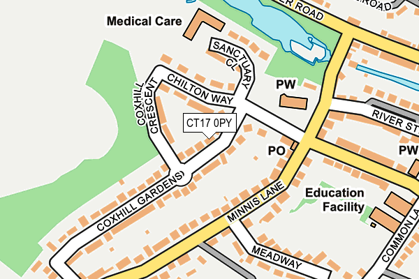 CT17 0PY map - OS OpenMap – Local (Ordnance Survey)