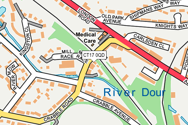 CT17 0QD map - OS OpenMap – Local (Ordnance Survey)