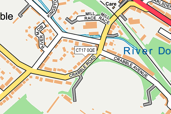 CT17 0QE map - OS OpenMap – Local (Ordnance Survey)