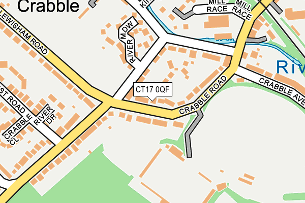 CT17 0QF map - OS OpenMap – Local (Ordnance Survey)