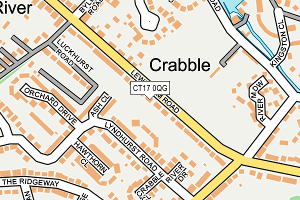 CT17 0QG map - OS OpenMap – Local (Ordnance Survey)
