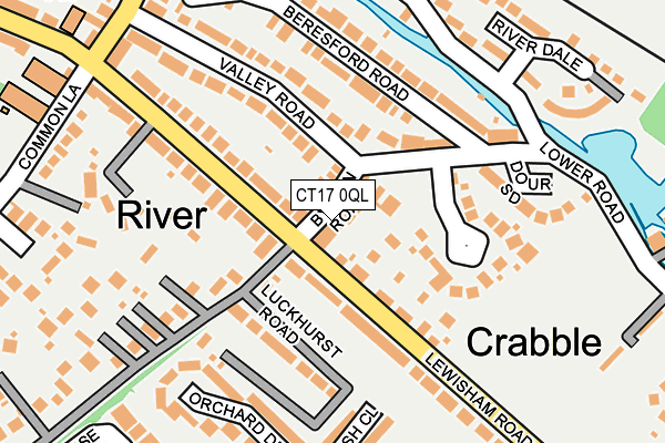 CT17 0QL map - OS OpenMap – Local (Ordnance Survey)