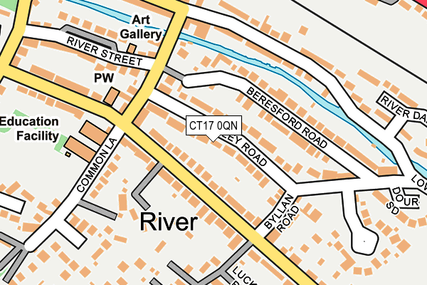 CT17 0QN map - OS OpenMap – Local (Ordnance Survey)