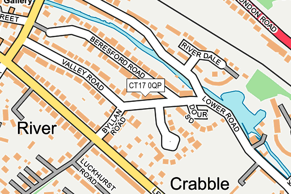 CT17 0QP map - OS OpenMap – Local (Ordnance Survey)