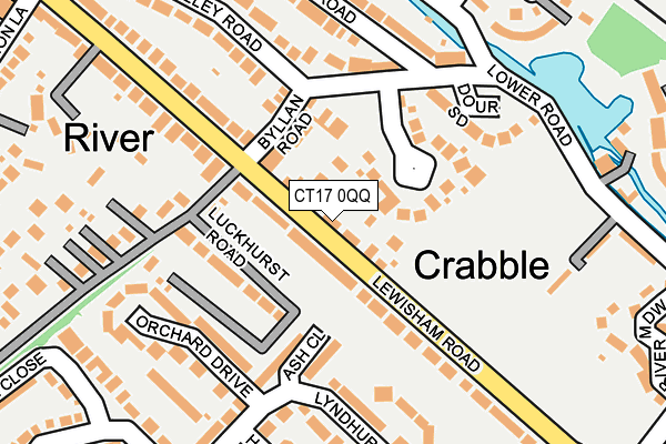 CT17 0QQ map - OS OpenMap – Local (Ordnance Survey)