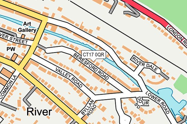 CT17 0QR map - OS OpenMap – Local (Ordnance Survey)