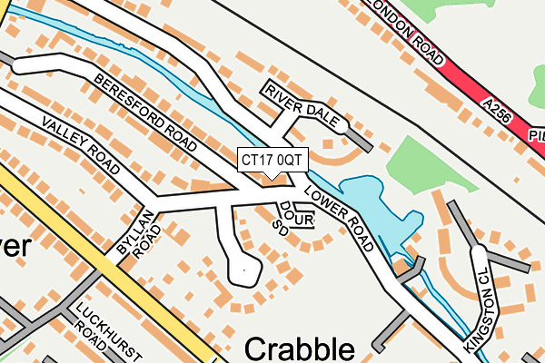 CT17 0QT map - OS OpenMap – Local (Ordnance Survey)