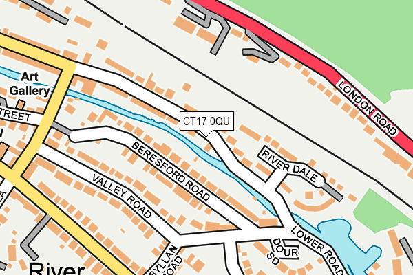 CT17 0QU map - OS OpenMap – Local (Ordnance Survey)