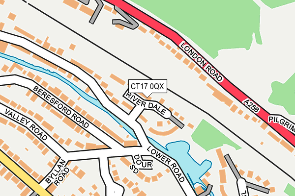 CT17 0QX map - OS OpenMap – Local (Ordnance Survey)