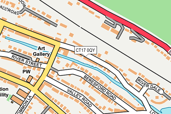 CT17 0QY map - OS OpenMap – Local (Ordnance Survey)