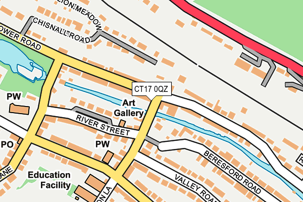 CT17 0QZ map - OS OpenMap – Local (Ordnance Survey)