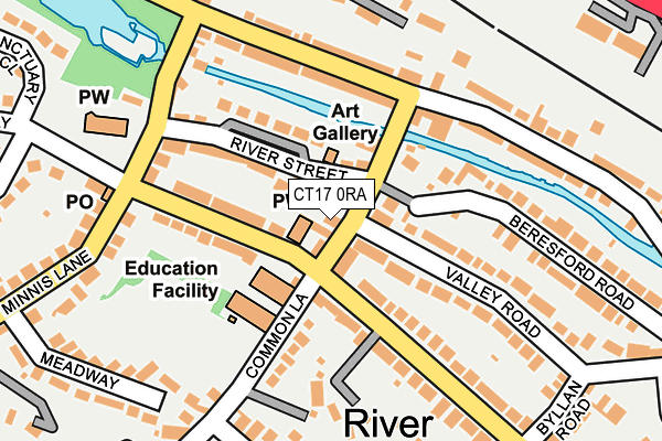 CT17 0RA map - OS OpenMap – Local (Ordnance Survey)