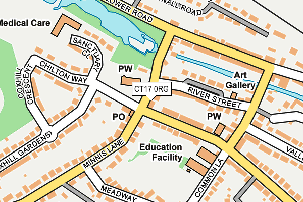 CT17 0RG map - OS OpenMap – Local (Ordnance Survey)