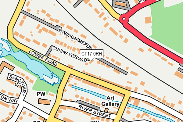 CT17 0RH map - OS OpenMap – Local (Ordnance Survey)