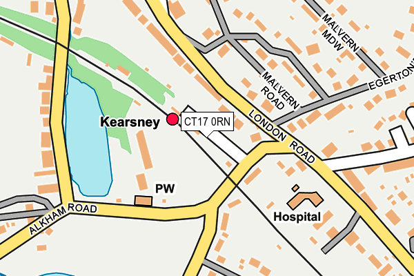 CT17 0RN map - OS OpenMap – Local (Ordnance Survey)