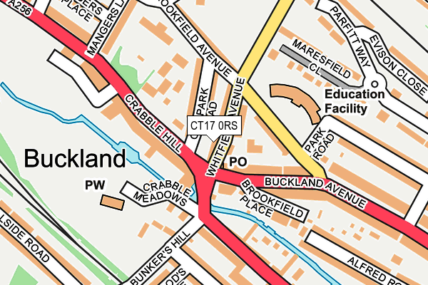 CT17 0RS map - OS OpenMap – Local (Ordnance Survey)