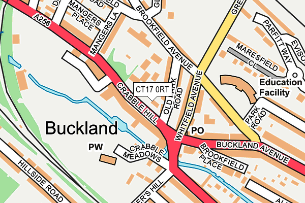 CT17 0RT map - OS OpenMap – Local (Ordnance Survey)