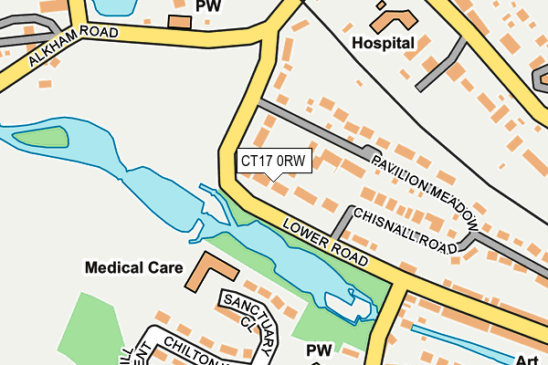CT17 0RW map - OS OpenMap – Local (Ordnance Survey)