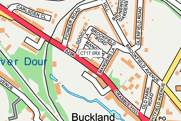 CT17 0RX map - OS OpenMap – Local (Ordnance Survey)