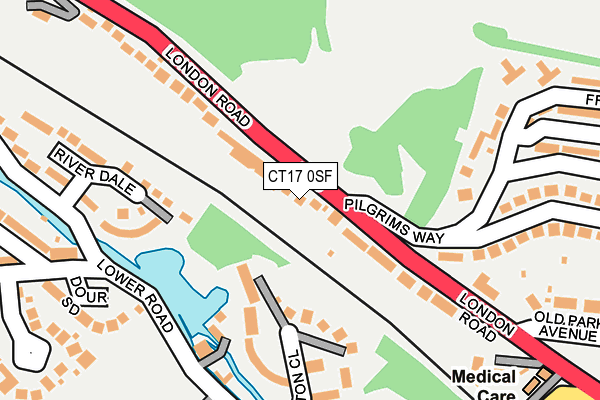 CT17 0SF map - OS OpenMap – Local (Ordnance Survey)