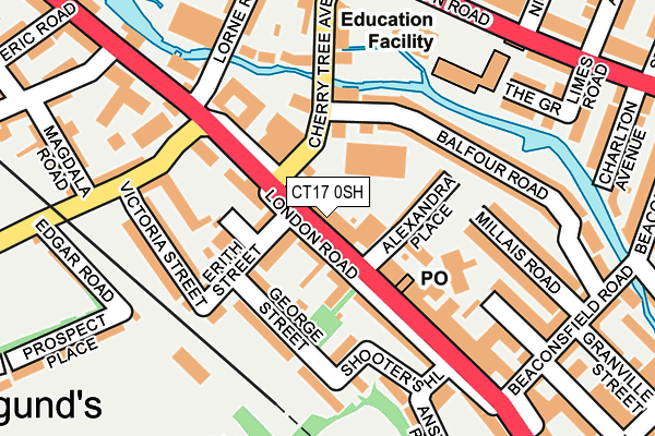 CT17 0SH map - OS OpenMap – Local (Ordnance Survey)