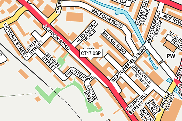 CT17 0SP map - OS OpenMap – Local (Ordnance Survey)