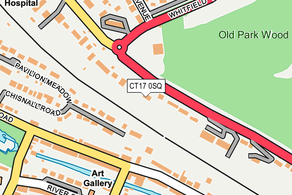 CT17 0SQ map - OS OpenMap – Local (Ordnance Survey)