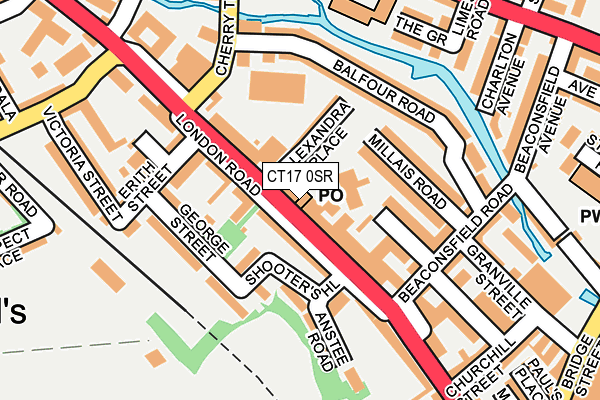 CT17 0SR map - OS OpenMap – Local (Ordnance Survey)