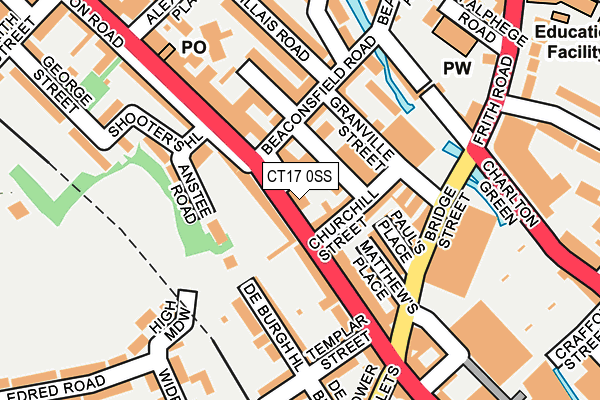 CT17 0SS map - OS OpenMap – Local (Ordnance Survey)