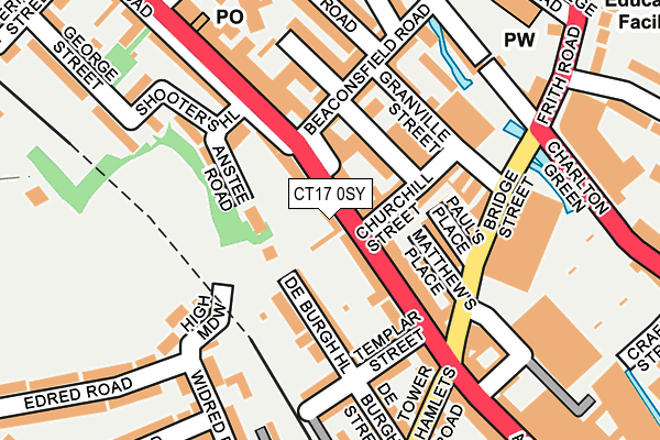 CT17 0SY map - OS OpenMap – Local (Ordnance Survey)