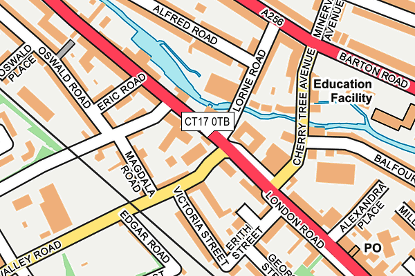 CT17 0TB map - OS OpenMap – Local (Ordnance Survey)