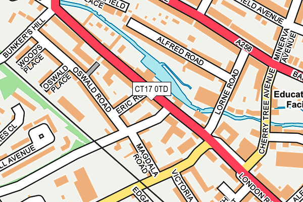 CT17 0TD map - OS OpenMap – Local (Ordnance Survey)