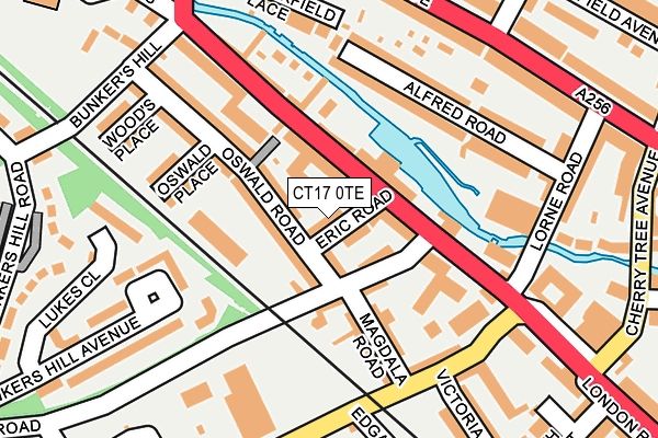 CT17 0TE map - OS OpenMap – Local (Ordnance Survey)