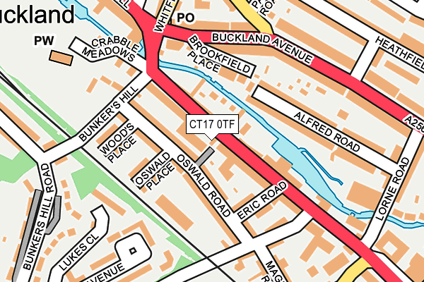 CT17 0TF map - OS OpenMap – Local (Ordnance Survey)