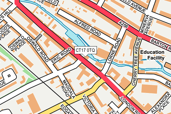 CT17 0TQ map - OS OpenMap – Local (Ordnance Survey)