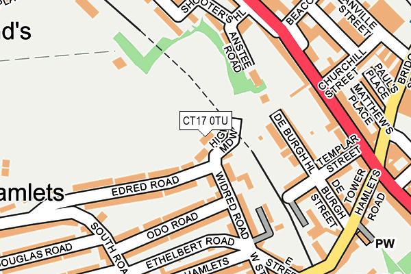 CT17 0TU map - OS OpenMap – Local (Ordnance Survey)