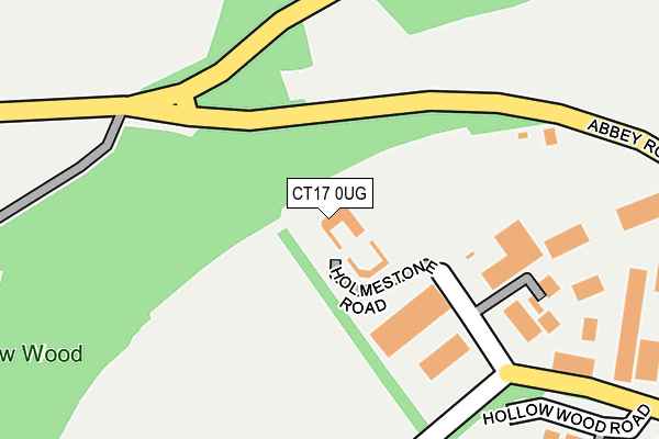 CT17 0UG map - OS OpenMap – Local (Ordnance Survey)