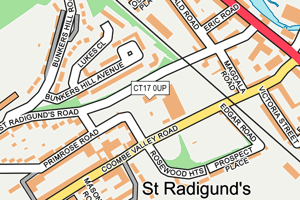 CT17 0UP map - OS OpenMap – Local (Ordnance Survey)