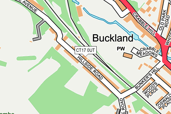 CT17 0UT map - OS OpenMap – Local (Ordnance Survey)