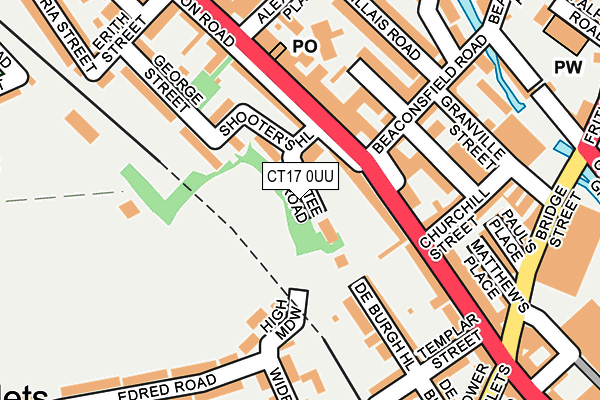 CT17 0UU map - OS OpenMap – Local (Ordnance Survey)